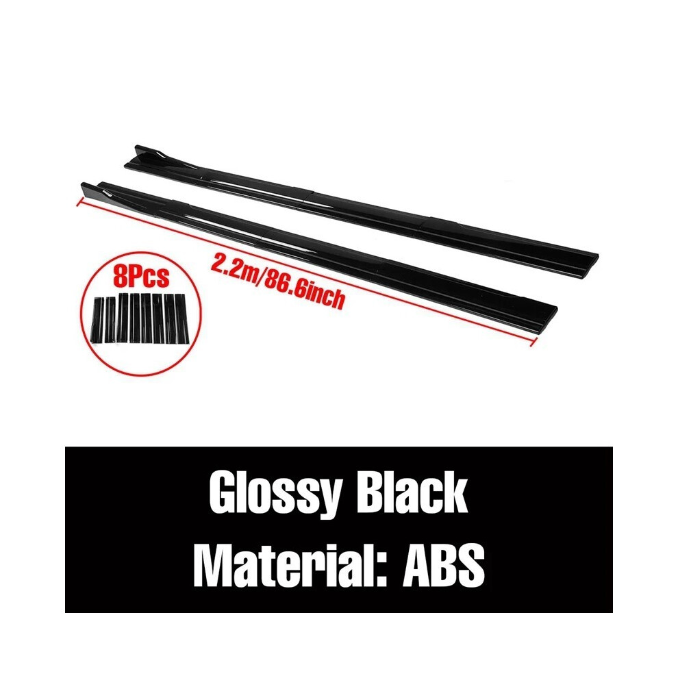 (Glossy )8Pcs Universal Side Skirt Extension Rocker Plate Lip Separator Bumper For Mercedes-Benz Tesla Model 3 Model Black 9497818849920