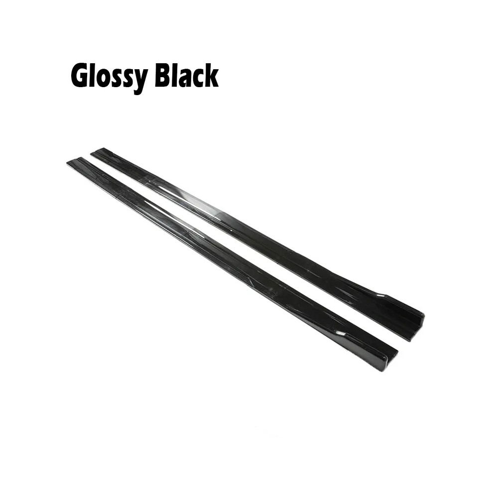 (Glossy )8Pcs 2M Universal Side Skirt Extension Rocker Plate Lip Separator Bumper For Bmw For Benz C For Toyota For Black 9497818849944