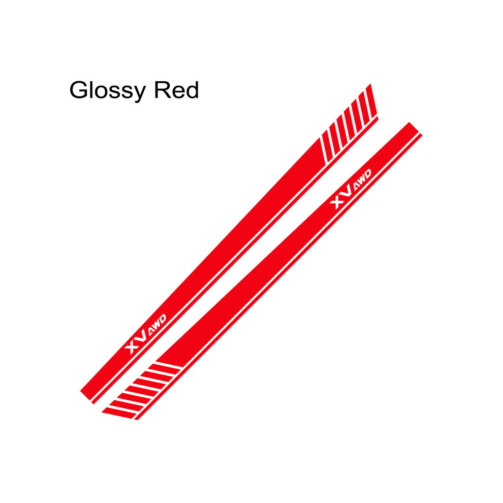 (Glossy )For Subaru Xv 2Pcs Car Side Skirt Stickers Racing Sport Styling Long Stripes Graphics Vinyl Film Decals Tuning Red 9497818853354