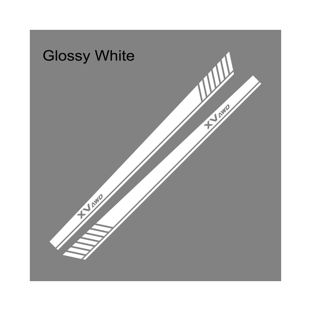 (Glossy )For Subaru Xv 2Pcs Car Side Skirt Stickers Racing Sport Styling Long Stripes Graphics Vinyl Film Decals Tuning White 9497818853996