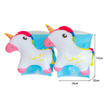 (Rainbow Horse)1Pair Buoyancy Arm Circle Float Arm Sleeve Double Air Bag Inflatable PVC Printed Armband Adult Swimming