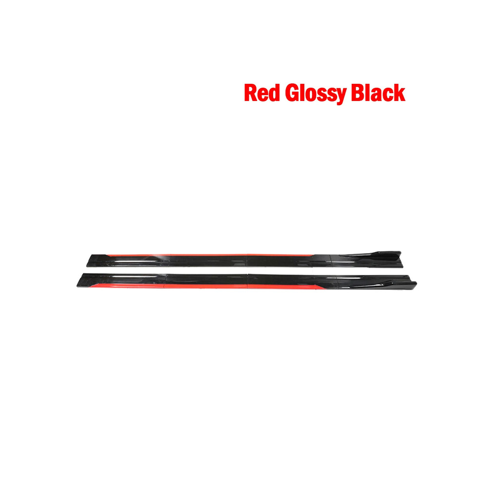 ( Glossy Black)Universal 2.2M Car Side Skirts Extension Rocker Splitters Diffuser Winglet Wings For Ford Mondeo Focus Red/Black 9497818869386