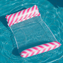 (Rose) Faltbarer, gestreifter, aufblasbarer Loungesessel, geeignet für Poolpartys und schwimmende Strandliegen
