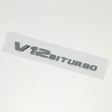 (Ασημί V12 1 τεμ.) 3D ABS V8 Biturbo Αυτοκόλλητο με έμβλημα αυτοκι