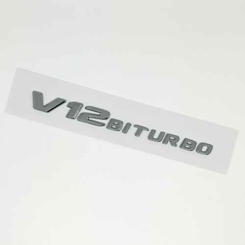 (Ασημί V12 1 τεμ.) 3D ABS V8 Biturbo Αυτοκόλλητο με έμβλημα αυτοκι