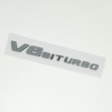 (Ασημί V8 1 τεμ.) 3D ABS V8 Biturbo Αυτοκόλλητο με έμβλημα αυτοκι