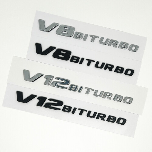 (Ασημί V8 1 τεμ.) 3D ABS V8 Biturbo Αυτοκόλλητο με έμβλημα αυτοκι 1