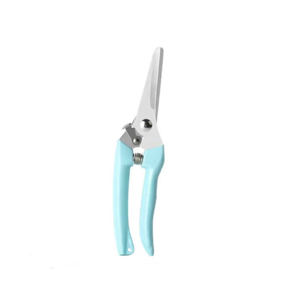 (Straight)1Pc Blue Stainless Steel Scissors Flower Cutting Flower Arrangement Pruning Fruit Tree Garden Branch Cutting Household 9497818873741
