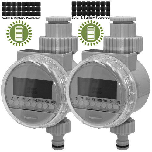 (Solar LCD Timer-A)KESLA Garden Solar Battery Powered Watering Timer ...