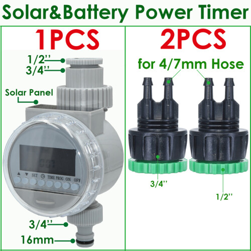 (Solar LCD Timer-B)KESLA Garden Solar Battery Powered Watering Timer ...