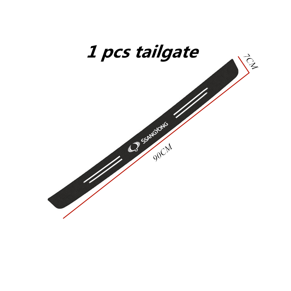 (Tailgate)60X7cm Carbon Fiber Car Door Threshold Protective Sticker For Ssangyong Korando 2021 Rexton Kyron Musso Actyon 9497818875783