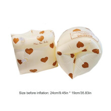 (Love)1Pair Buoyancy Arm Circle Float Arm Sleeve Double Air Bag Inflatable PVC Printed Armband Adult Swimming Pool Equipment