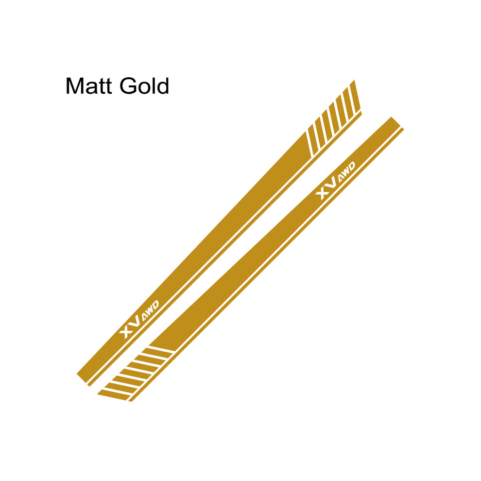 (Matt )For Subaru Xv 2Pcs Car Side Skirt Stickers Racing Sport Styling Long Stripes Graphics Vinyl Film Decals Tuning Gold 9497818861656