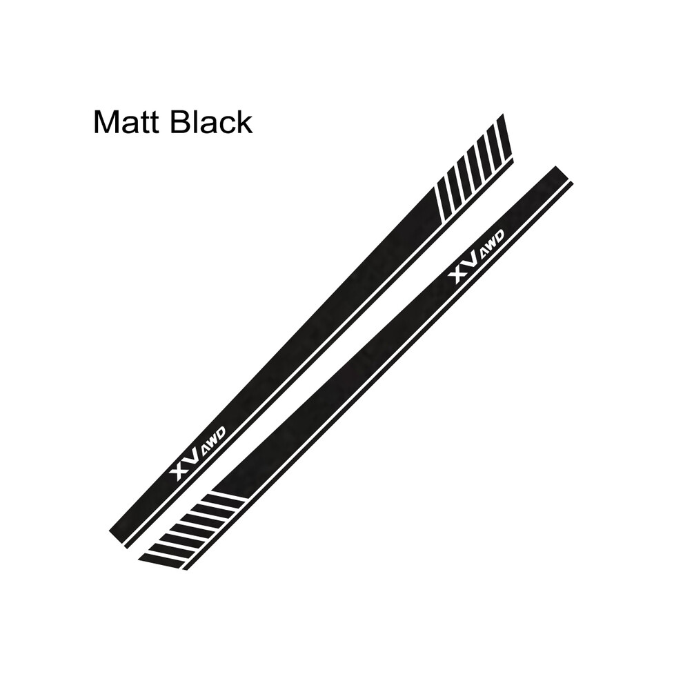 (Matt )For Subaru Xv 2Pcs Car Side Skirt Stickers Racing Sport Styling Long Stripes Graphics Vinyl Film Decals Tuning Black 9497818861588