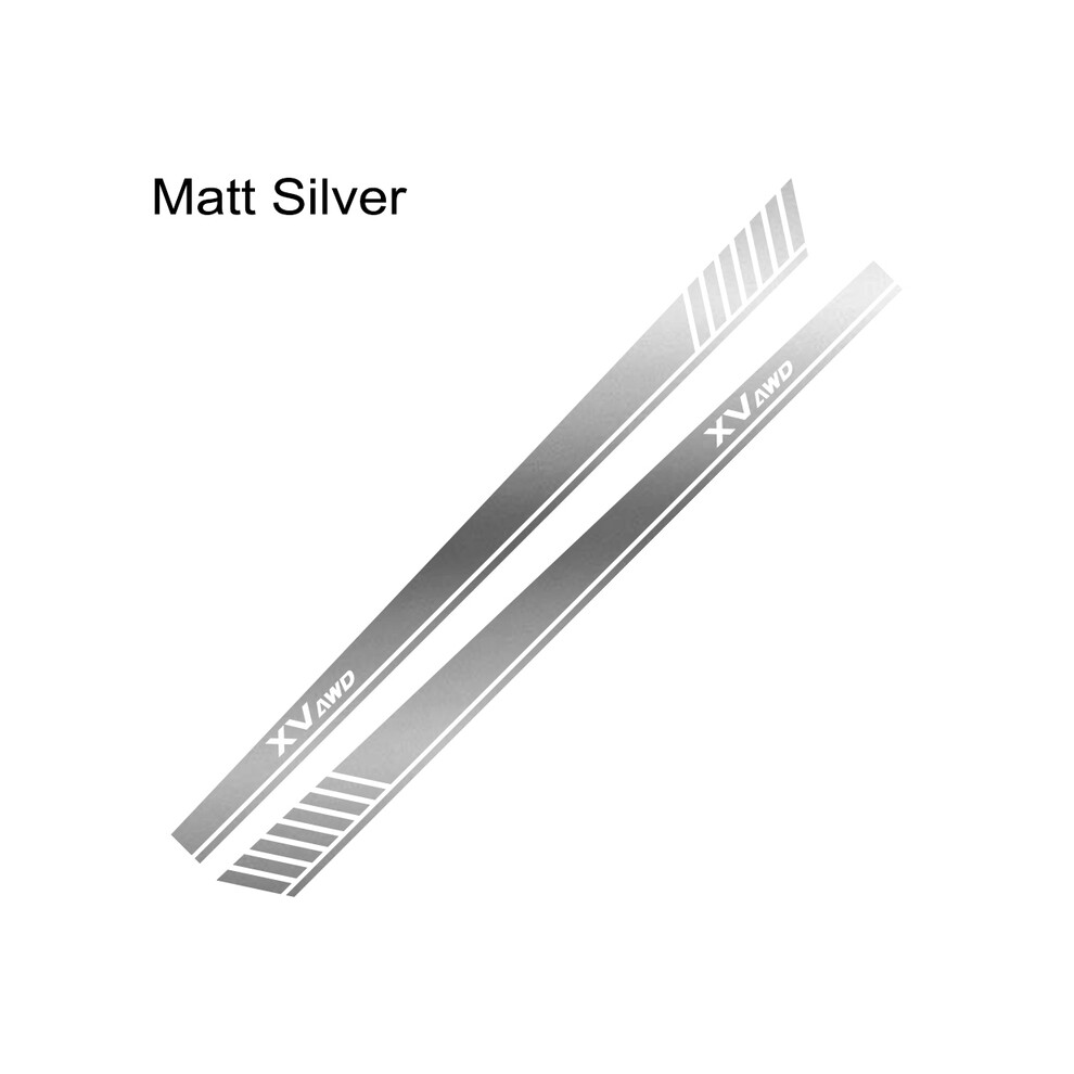 (Matt Sliver)For Subaru Xv 2Pcs Car Side Skirt Stickers Racing Sport Styling Long Stripes Graphics Vinyl Film Decals Tuning 9497818861786