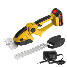 (US Yellow)Handheld Lawn Trimmer 24V 2-in-1 - US Plug, Cordless Lawn Mower & Pruning Shears for Garden Shrub Tools