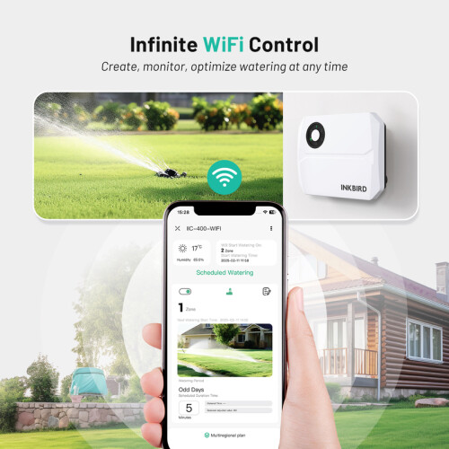 (US Plug)INKBIRD IIC-400-WiFi Sprinkler Controller Support Automatic Manual Watering OTA Function Smart Irrigation Controller 2