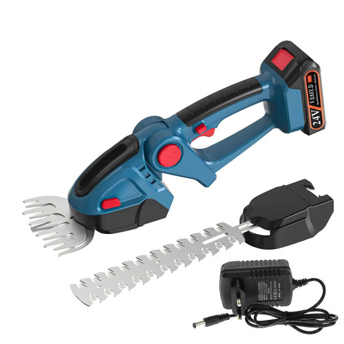 (US Blue) Χλοοκοπτικό χειρός 24V 2 σε 1 - US Plug, ασύρματο χλοοκοπτικ