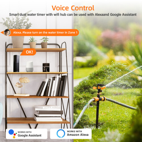(WIFI Smart Timer US)Yieryi WIFI Automatic Sprinkle Timer Tuya Smart Valve Garden Water Timer Intelligent Irrigation System 2