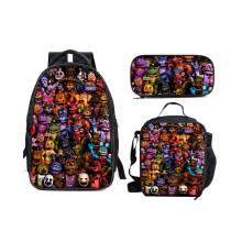 (1,3PCS) Five Nights at Freddy's School Bag Backpack Lunch Bag Pencil Case Kid Gifts