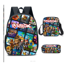 (#20 ,Pen bag) Roblox Backpack Three Piece Set Secondary School Students Bag Boys Knapsack