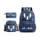 (Dark Blue) 3pcs Sets Messi Backpack Students Capacity School Bags Backpack+Cross bag+Pen Case 1