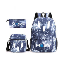 (Blitzblau 1) 3-teiliges Set Messi-Rucksack für neue Schüler, Schultaschen mit Kapazität