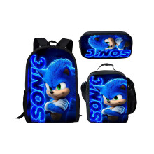 (#10) Sonic 3-teiliges Schulranzen-Lunch-Bag-Federmäppchen-Set für Kinder