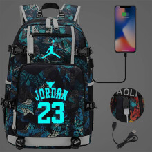 (Stil 09) Basketball-Fußballspieler Jordan Rucksack USB-Rucksack für Kinder, Studenten, Schultaschen