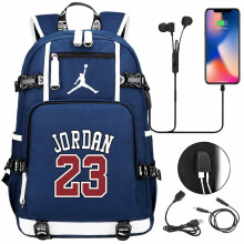 (Stil B) Basketball-Fußballspieler Jordan Rucksack USB-Rucksack für Kinder, Studenten, Schultaschen