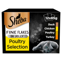 Sheba Fine Flakes Poultry Selection in Jelly - Pouch (12x85g)