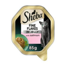 Sheba Fine Flakes Cat Tray Salmon in Jelly 85g