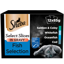 Sheba Fine Flakes Pouches Fish in Jelly 12 x 85g