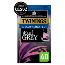 Twinings Earl Grey Decaffeinated Tea Bags (40) - Pack of 2
