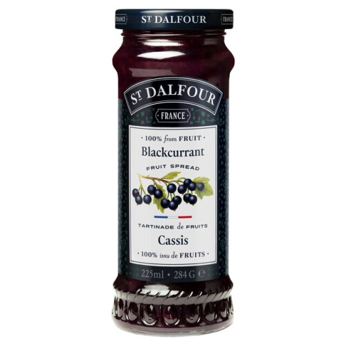St Dalfour Blackcurrant Jam 284g - Pack of 2