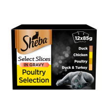 Sheba Select Slices Cat Pouches Poultry in Gravy 12 x 85g
