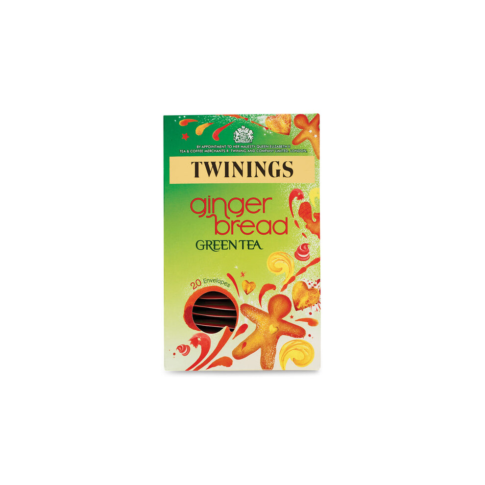 Twinings Gingerbread Indulgence Tea 40G - 20 Envelopes (Pack Of 4) Green
