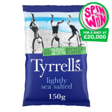 Tyrrells Hand Cooked English Crisps - Lightly Sea Salted (150g)