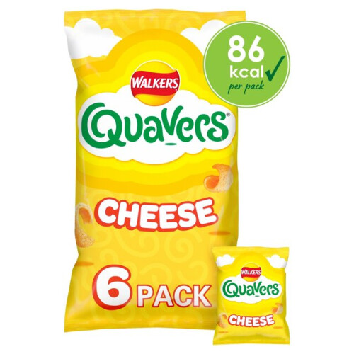 Walkers Walkers Cheese Quavers Snacks 16.5g x 6 per pack