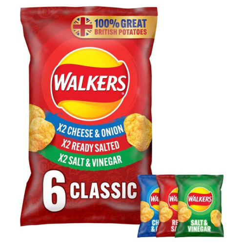 Walkers Walkers Variety Pack Crisps 25g x 6 per pack