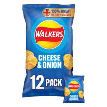 Walkers Cheese & Onion Crisps 25g x 12 per pack
