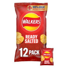 Walkers Ready Salted Crisps 25g x 12 per pack