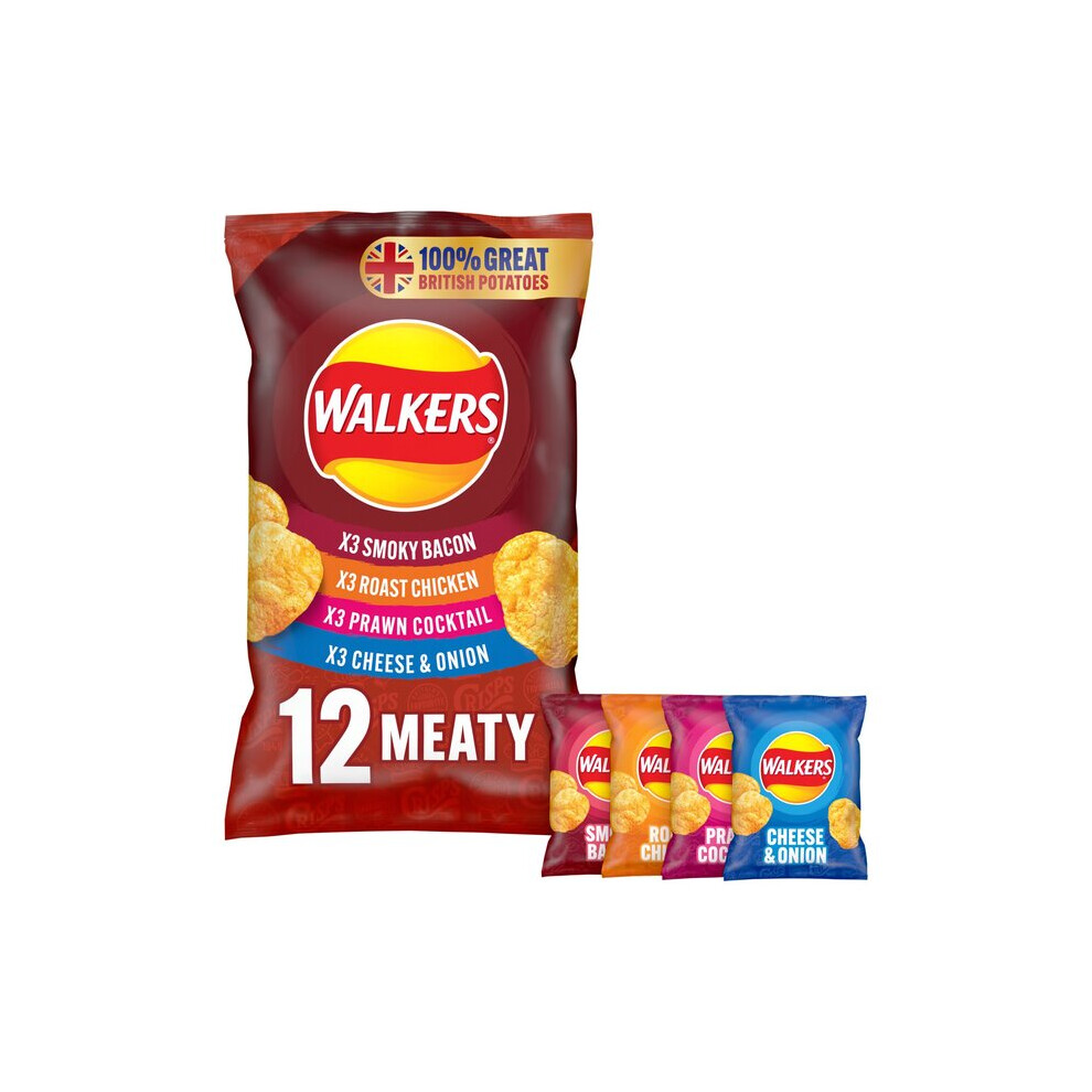 Walkers Meaty Variety Crisps 25G X 24 Per Pack