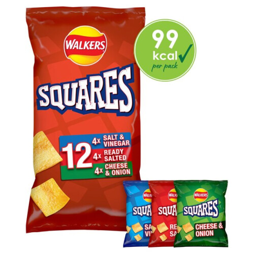 Walkers Walkers Squares - Variety (12 per pack) - Pack of 2