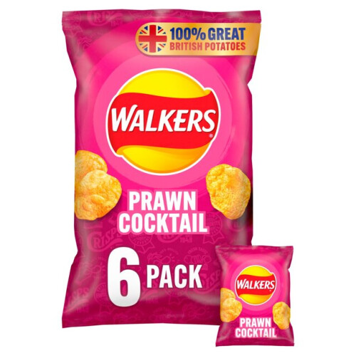 Walkers Walkers Prawn Cocktail Crisps 25g x 6 per pack