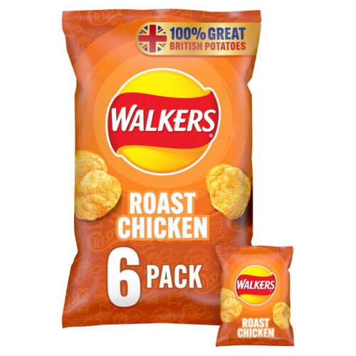 Walkers Walkers Roast Chicken Crisps 25g x 6 per pack