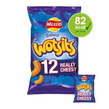 Walkers Wotsits Cheese 12 Pack Snacks 24 x 16g - Pack of 4