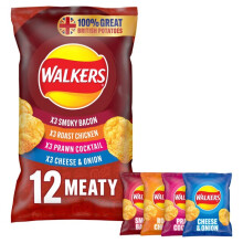 Walkers Meaty Variety Crisps 25g x 12 per pack