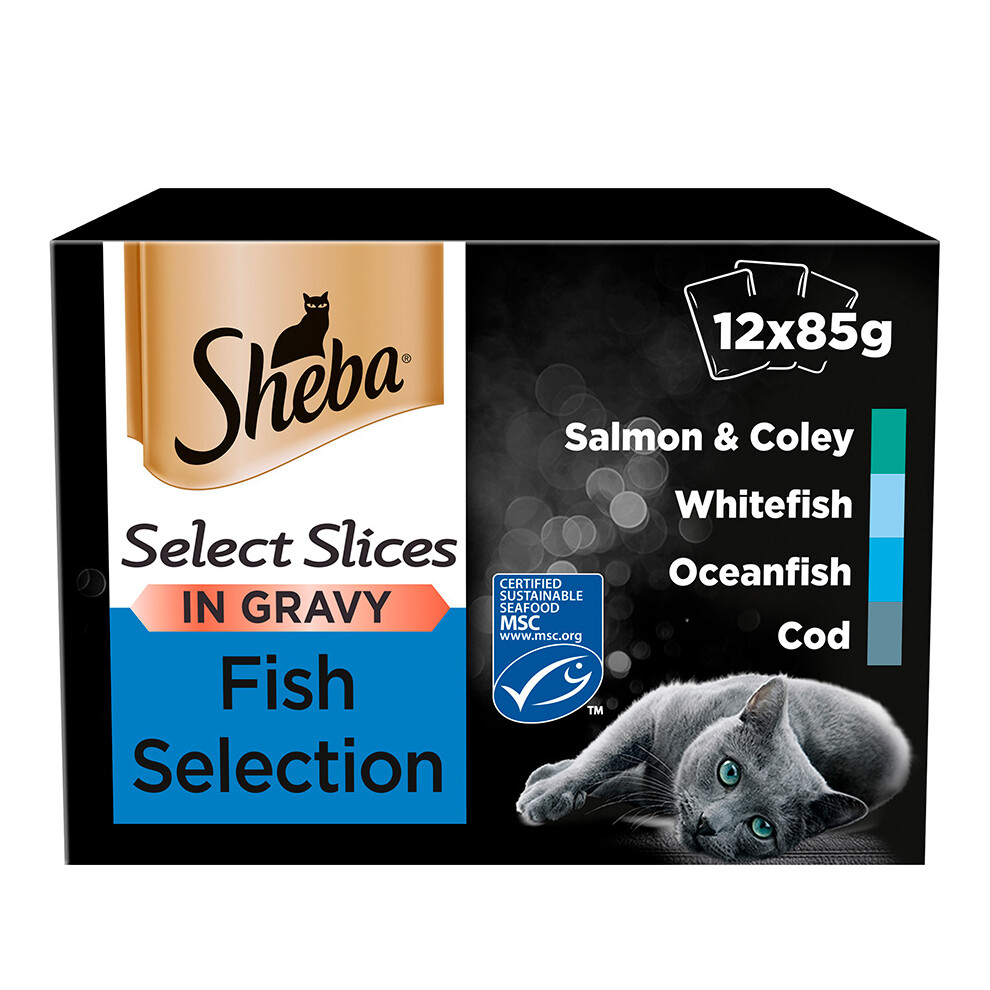 Sheba Fine Flakes Pouches Fish In Gravy 12 X 85G (Pack Of 6)