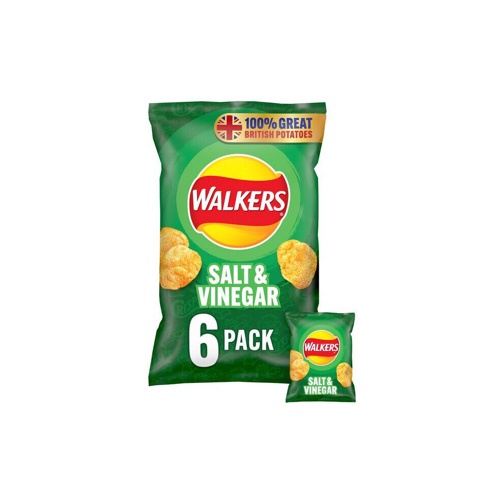 Walkers Salt & Vinegar Crisps 25G X 6 Per Pack - (Pack Of 4)
